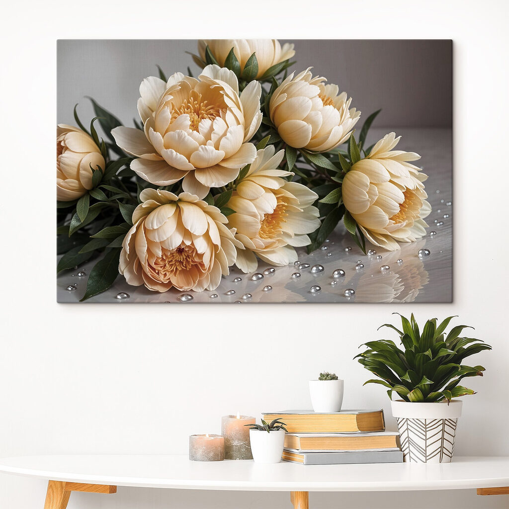 Pivoines blanc crème — intérieur 1