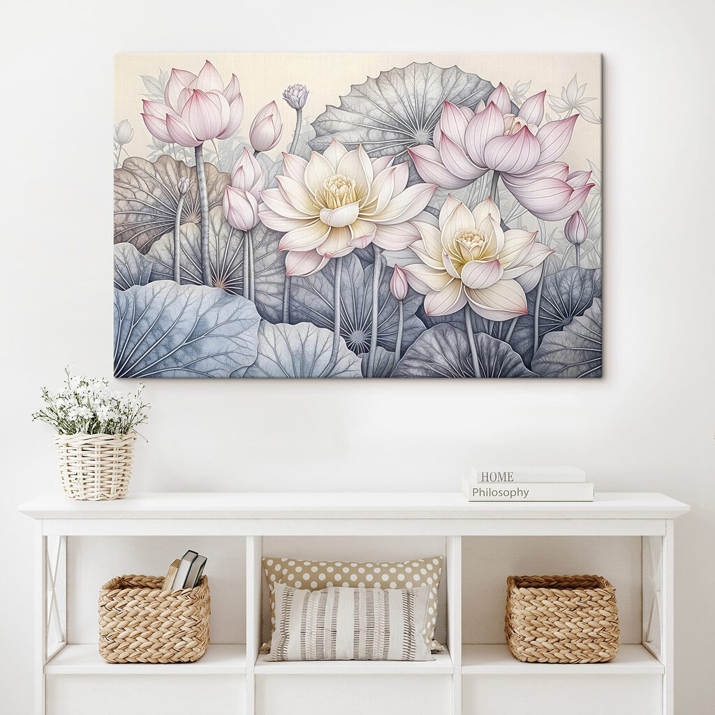 Lotus aux feuilles nervurées — intérieur 1