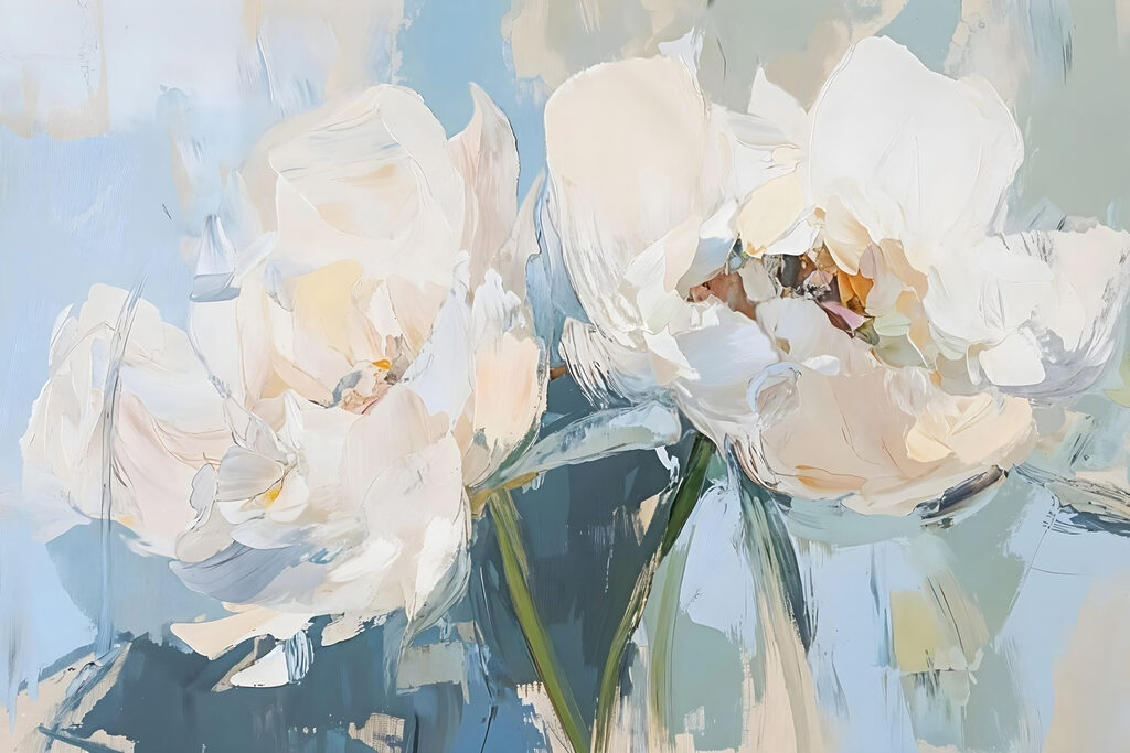 Tulipes sur bleu clair — motif complet