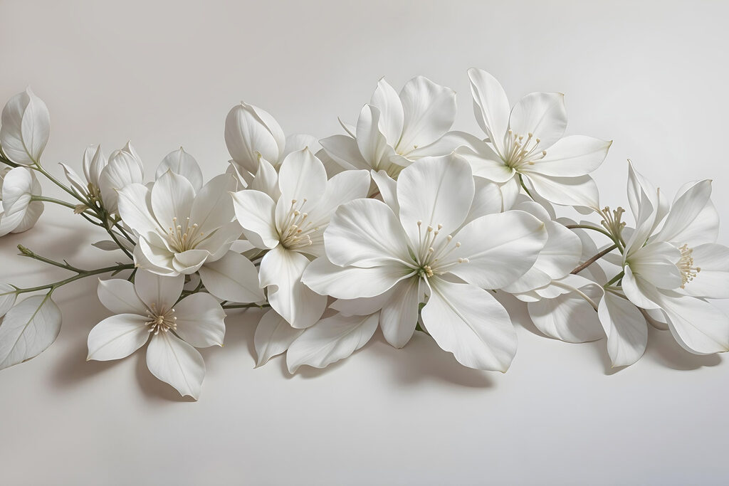 Quiétude en blanc — motif complet