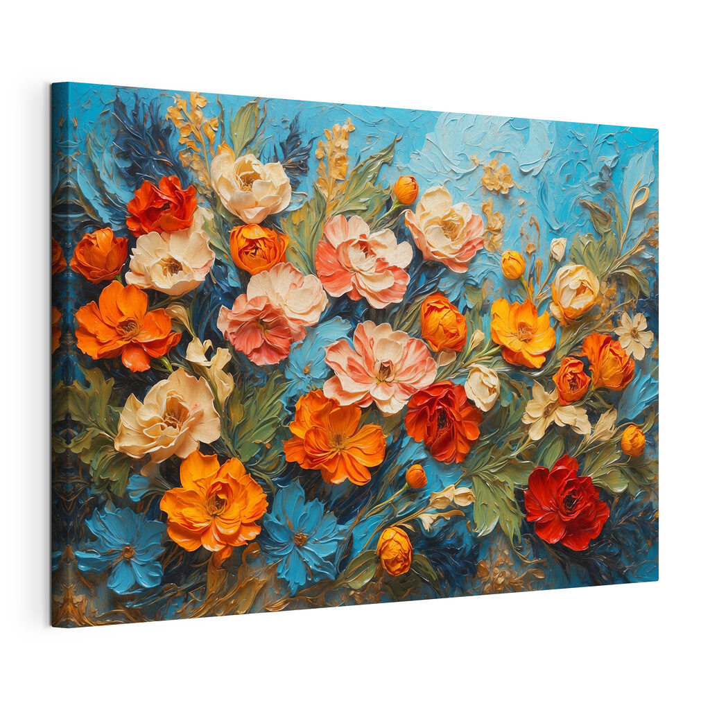 Roses sur fond turquoise — vue du produit