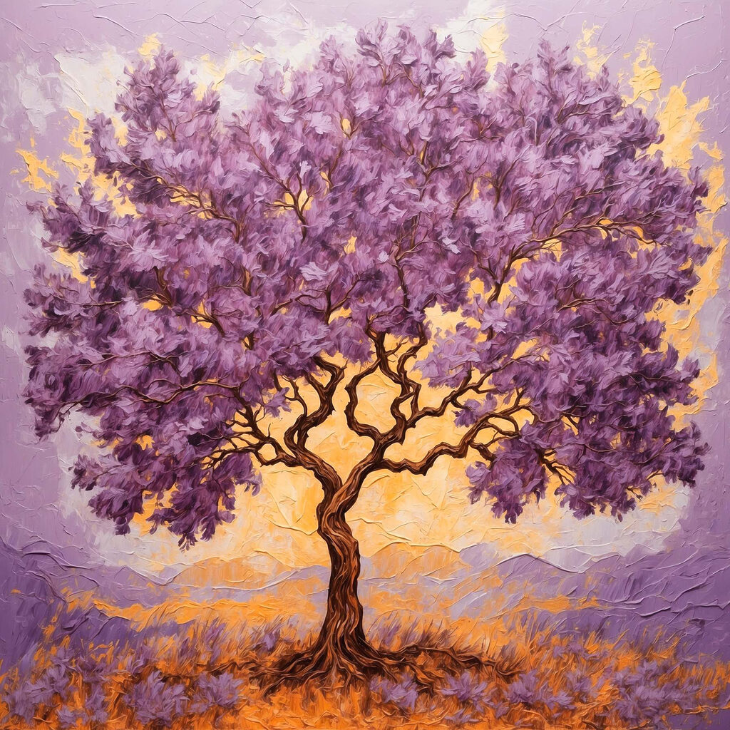 Cime violette sur lilas — motif complet