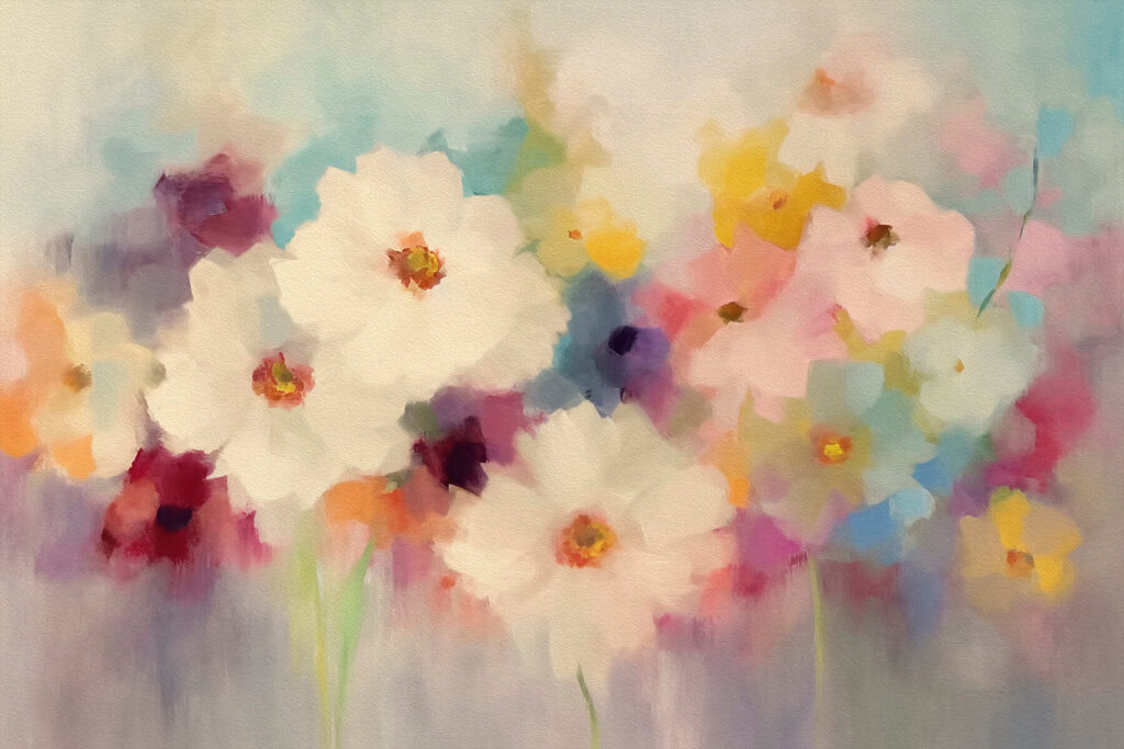 Fleurs d’été colorées — motif complet