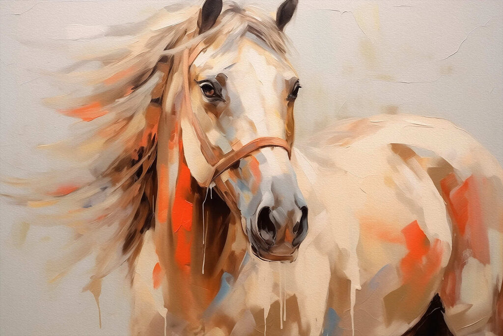 Cheval en couleurs chaudes — motif complet