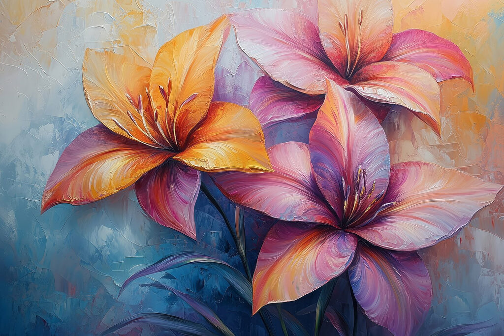 Lys aux nuances lilas — motif complet