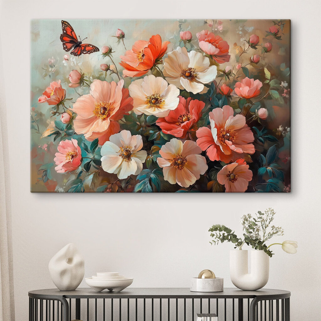 Papillon au-dessus des fleurs — intérieur 1
