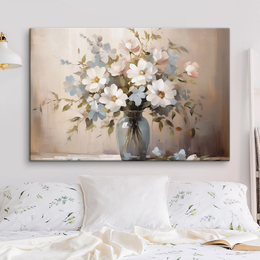 Bouquet au vase sombre — intérieur 1