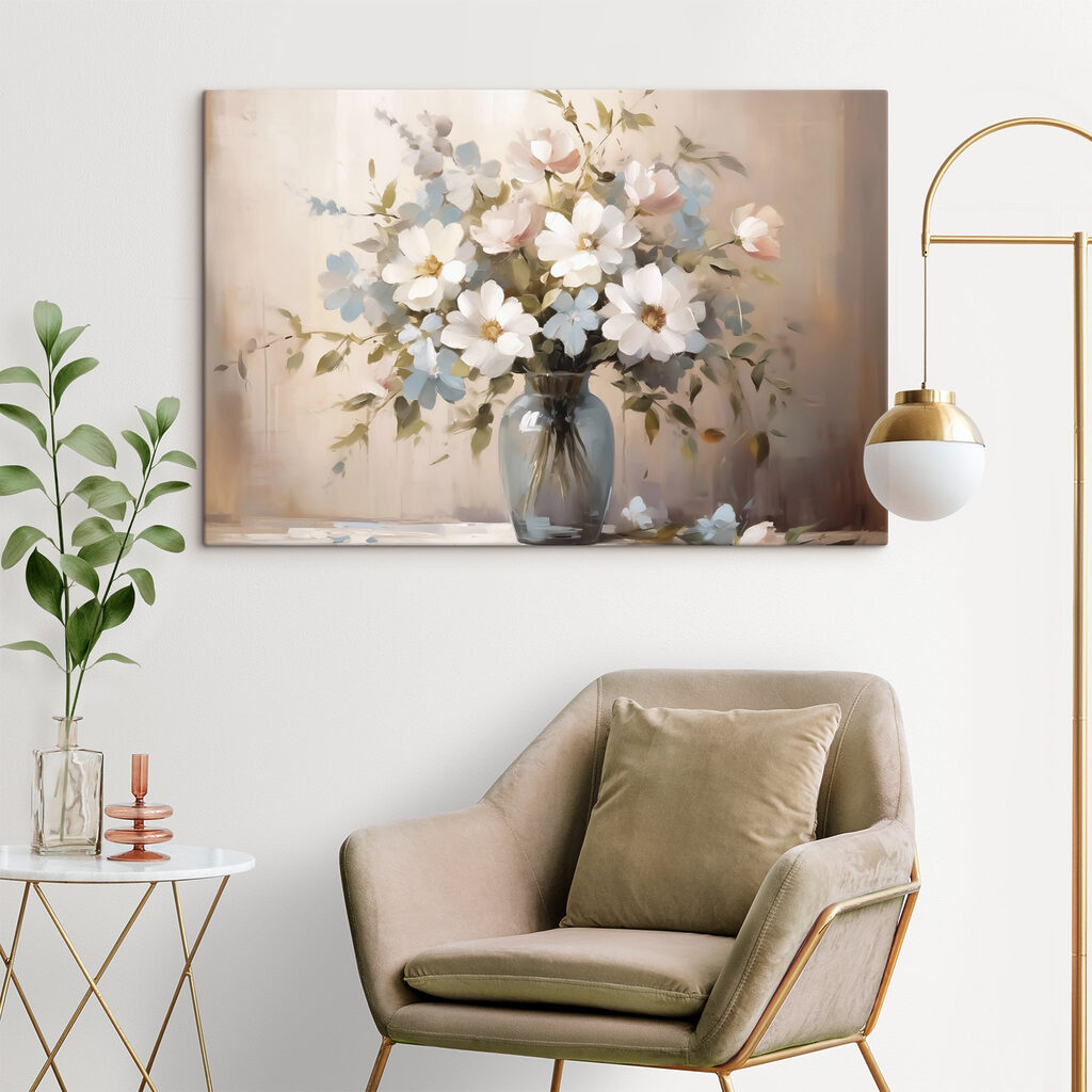 Bouquet au vase sombre — intérieur 2