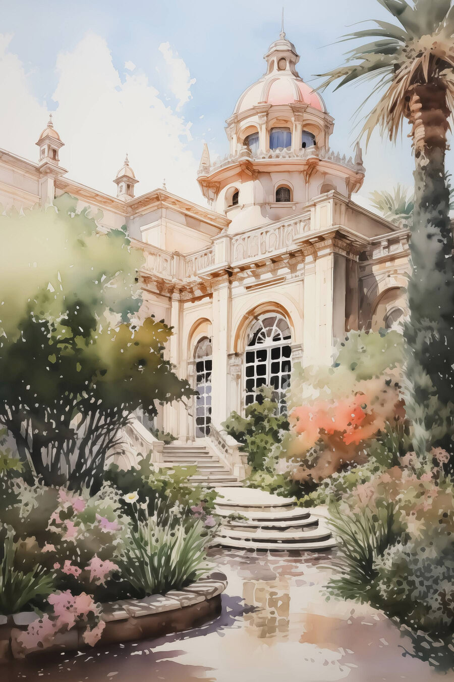 Coupole au jardin fleuri — motif complet