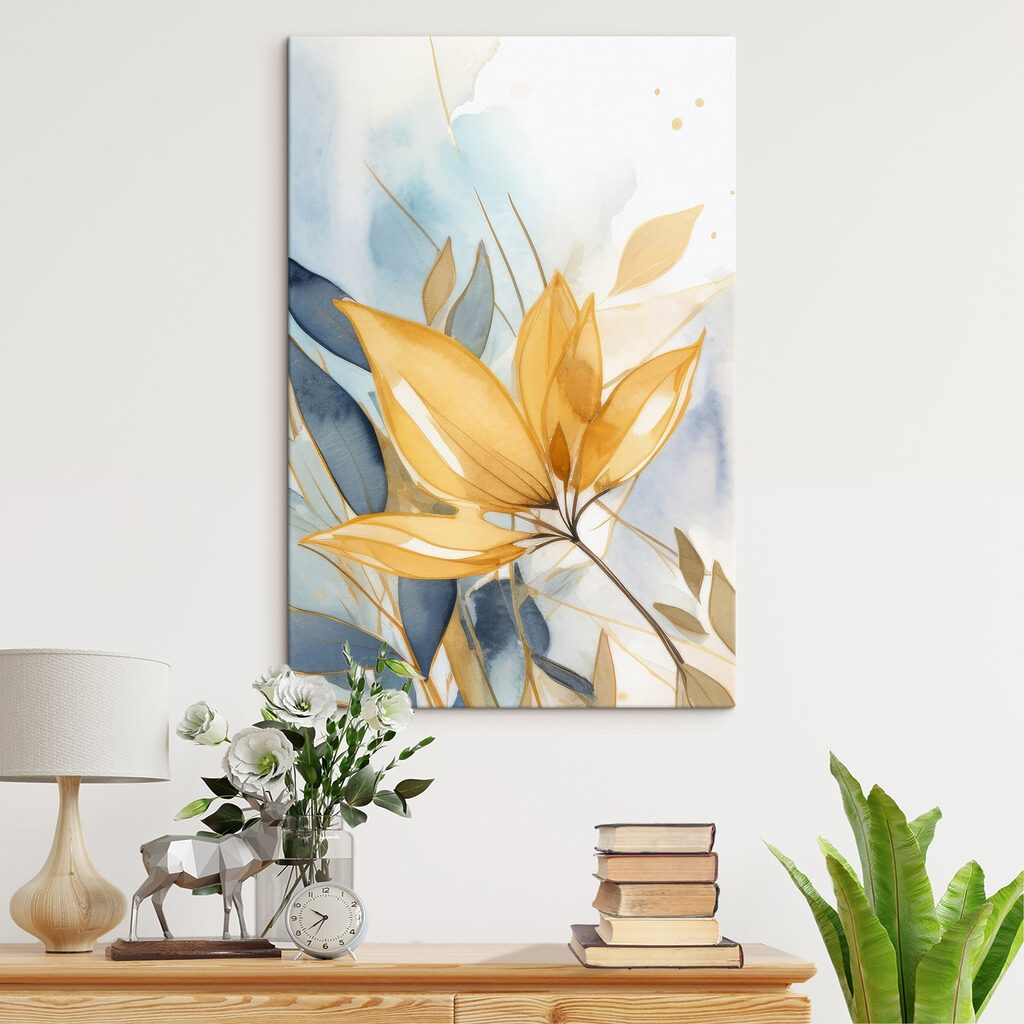 Feuilles dorées en éventail — intérieur 1