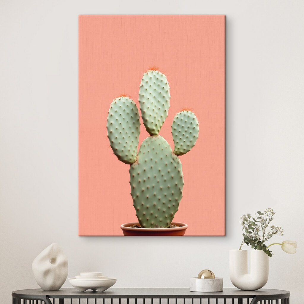Cactus sur fond pêche — intérieur 1