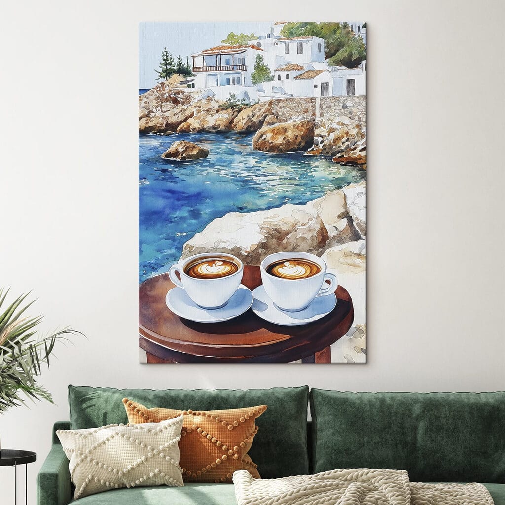 Café et maisons blanches — intérieur 1