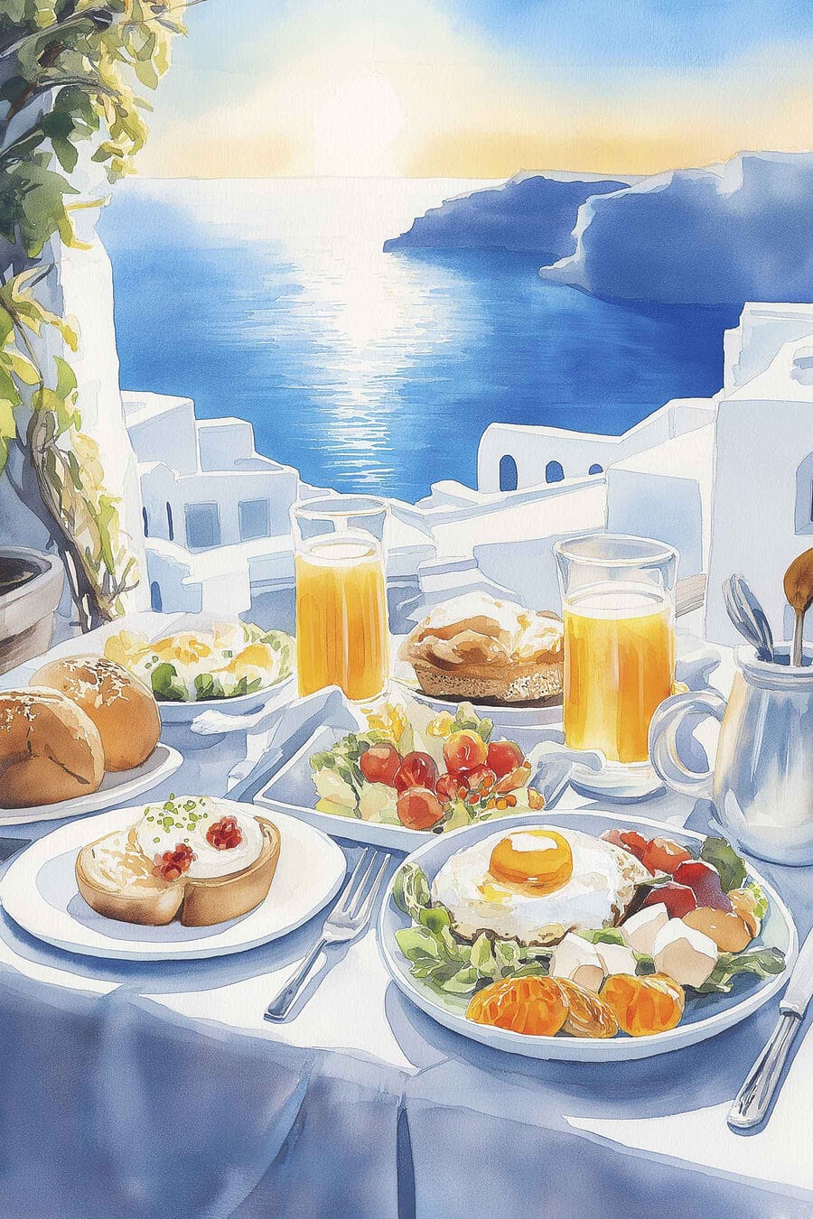 Petit-déjeuner sur les falaises — motif complet