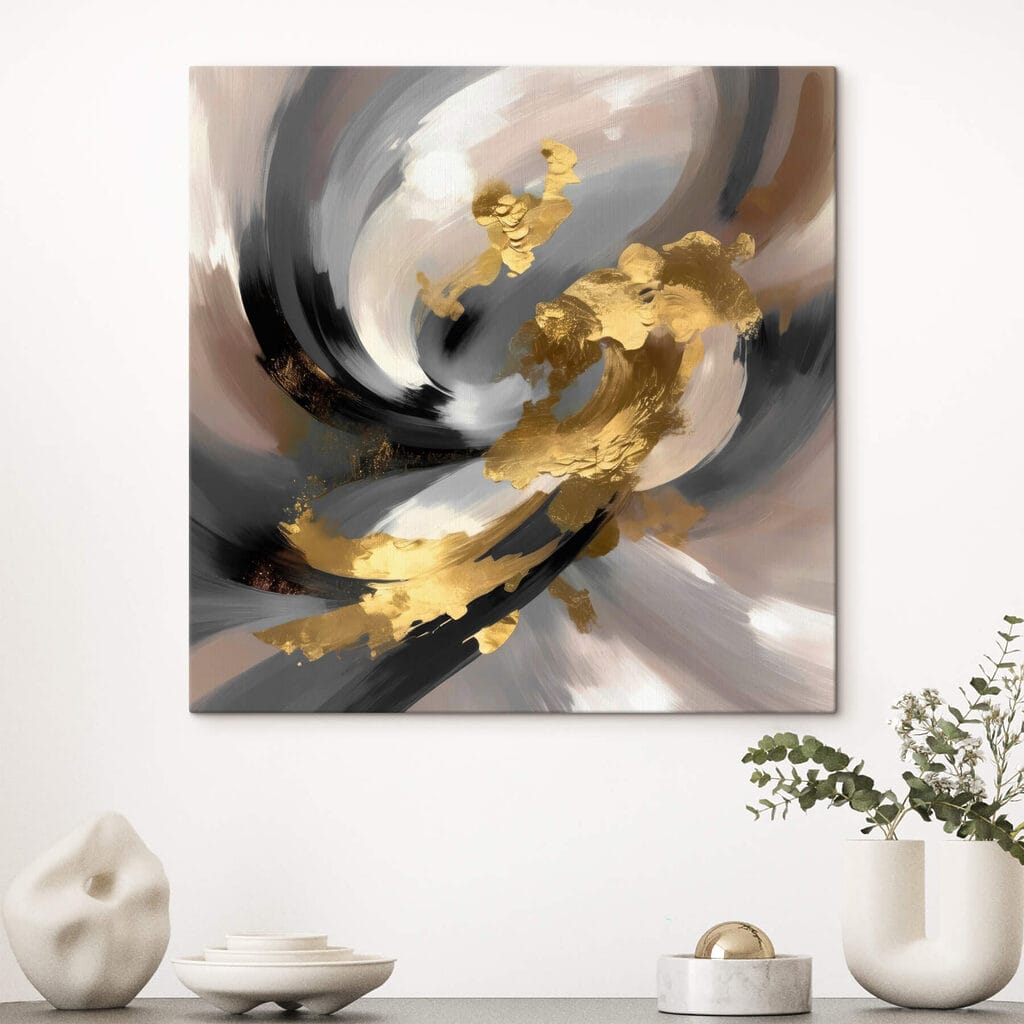 Tourbillon doré sur gris — intérieur 3
