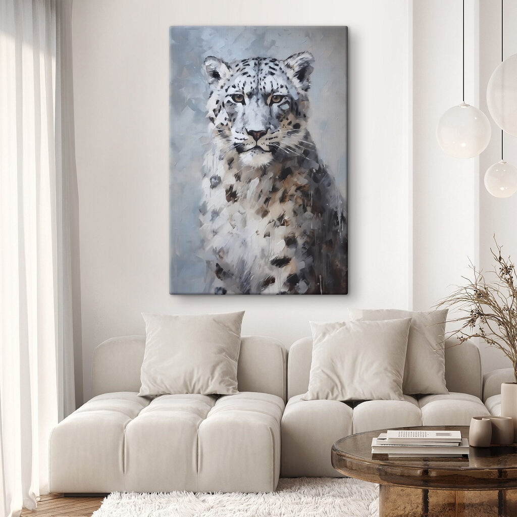 Félin en aquarelle grise — intérieur 2