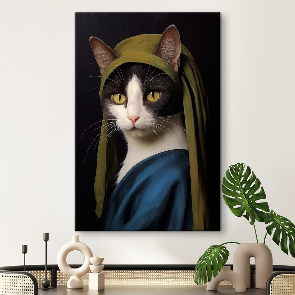 Chat au châle bleu — intérieur 2