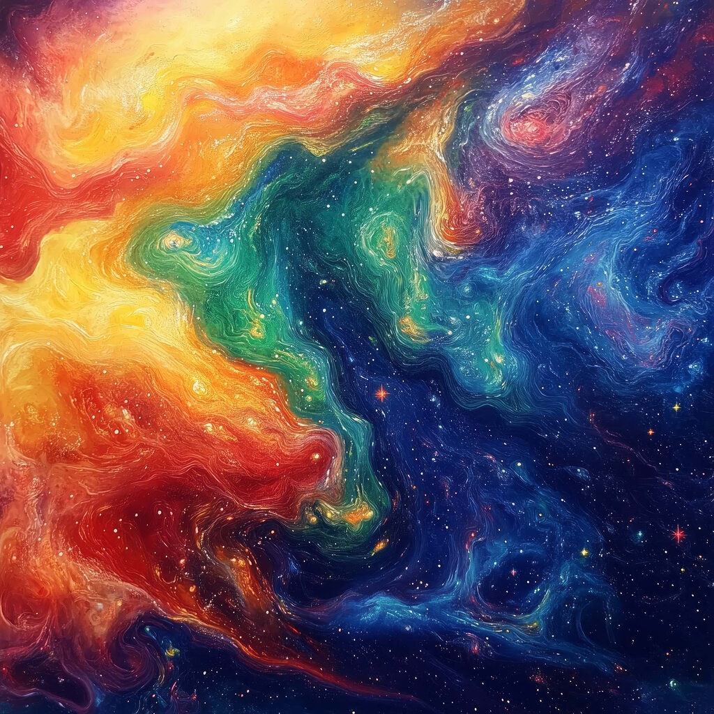Nébuleuses colorées — motif complet