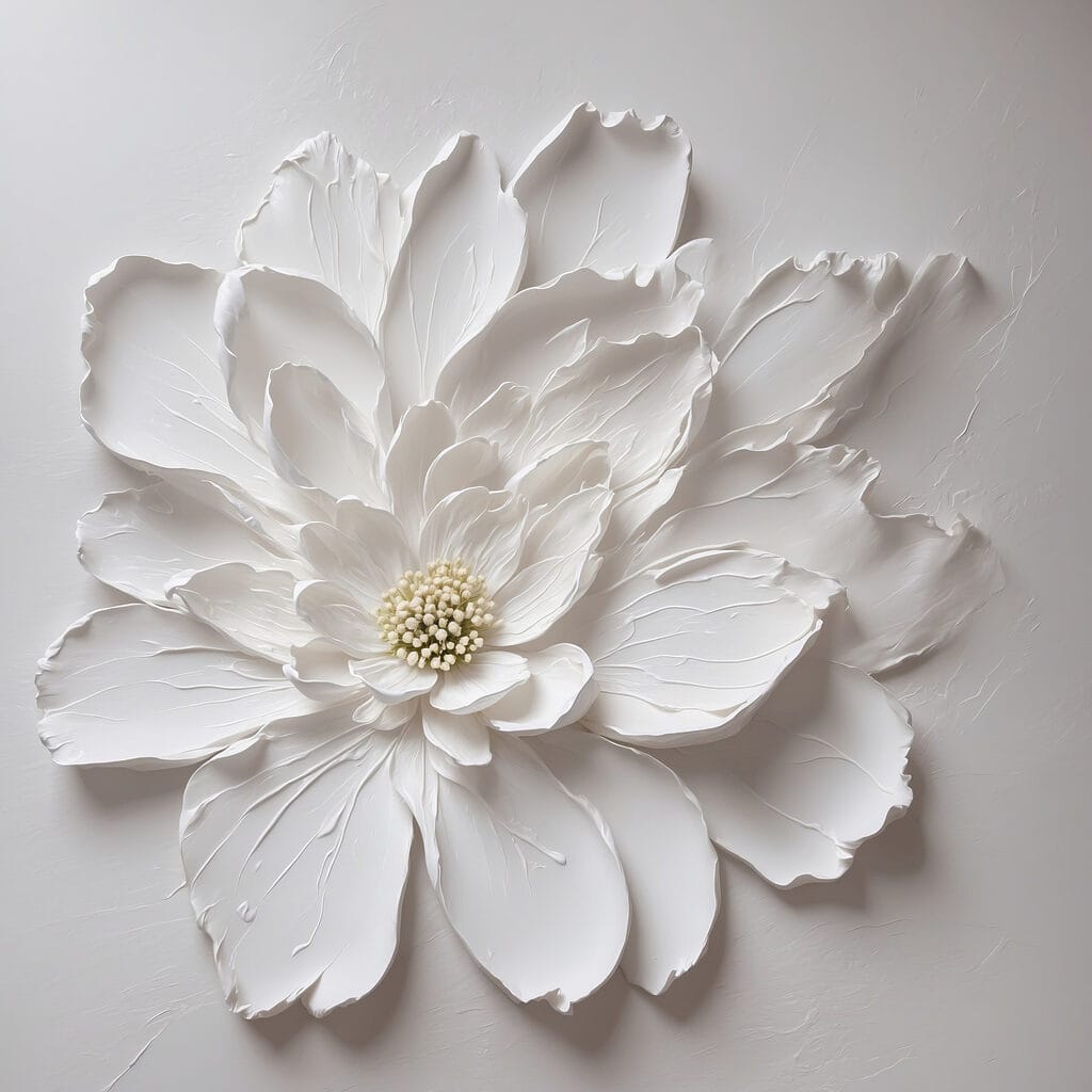 Fleur blanche solitaire — motif complet