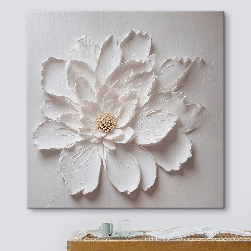 Fleur blanche solitaire — intérieur 1