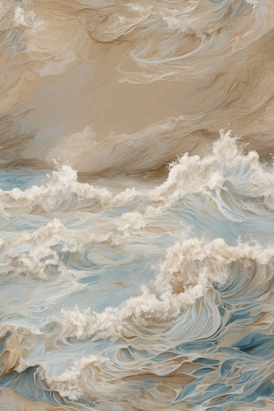 Ressac sous ciel beige — motif complet