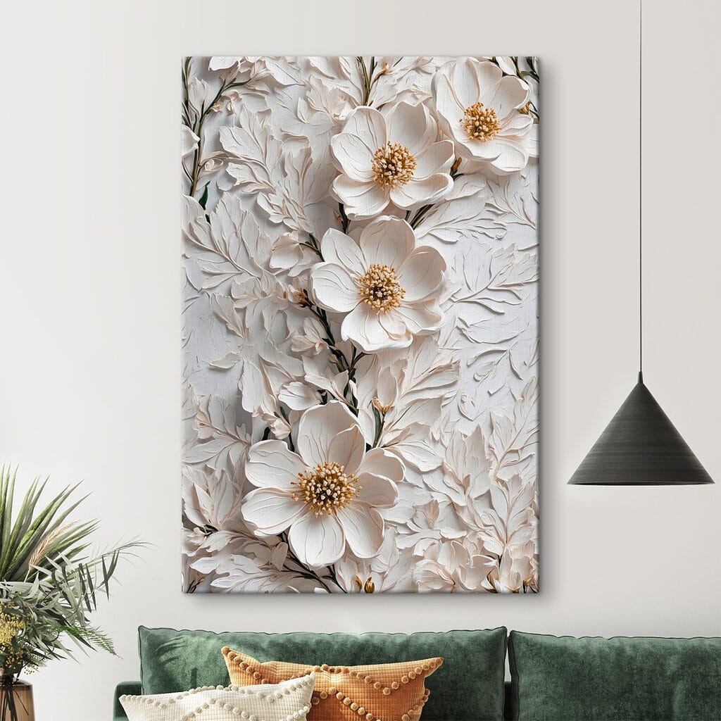 Fleurs blanches entrelacées — intérieur 2