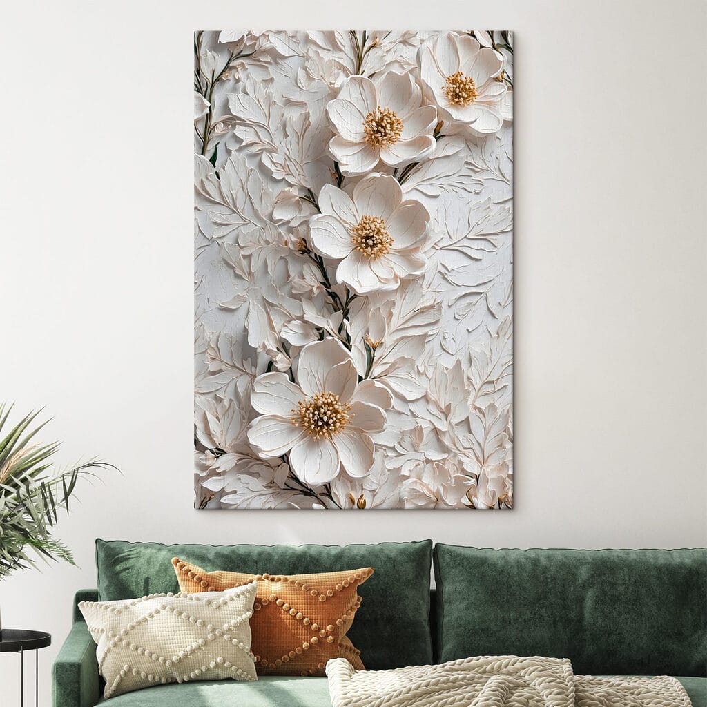 Fleurs blanches entrelacées — intérieur 3