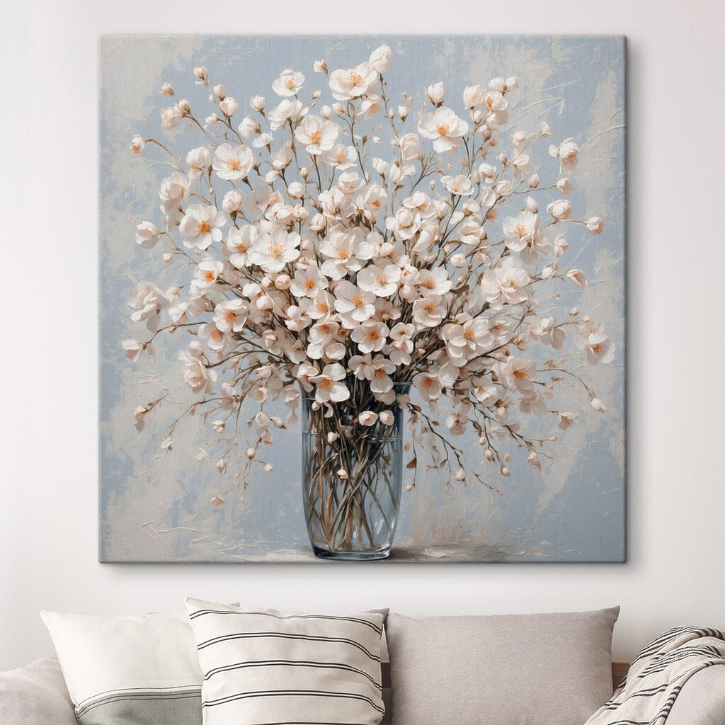 Vase de fleurs blanches — intérieur 1
