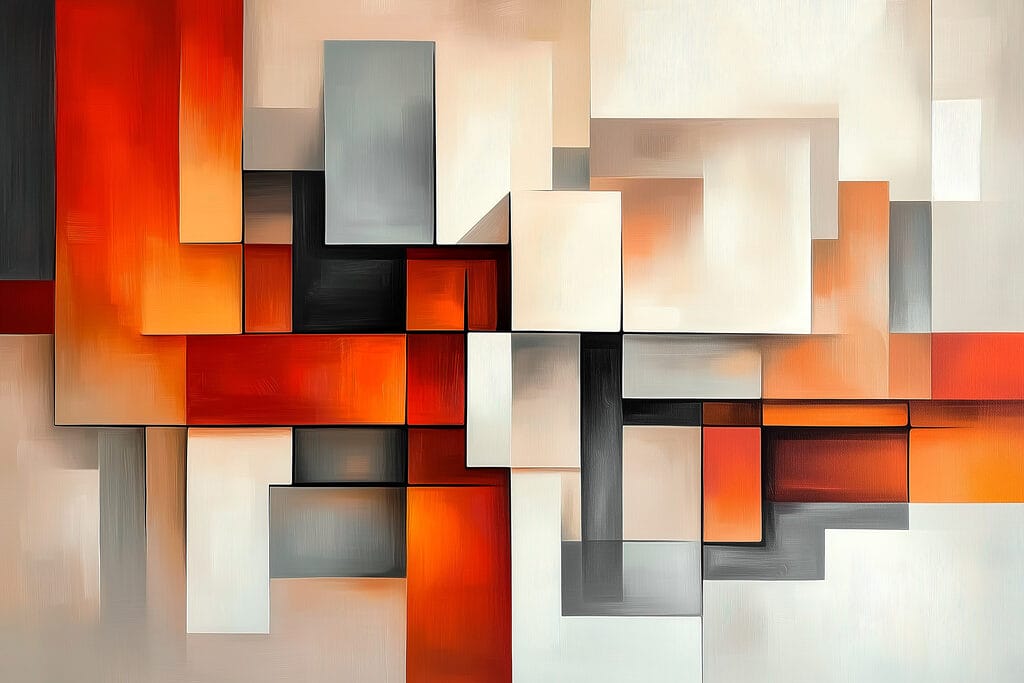 Blocs orange sur crème — motif complet