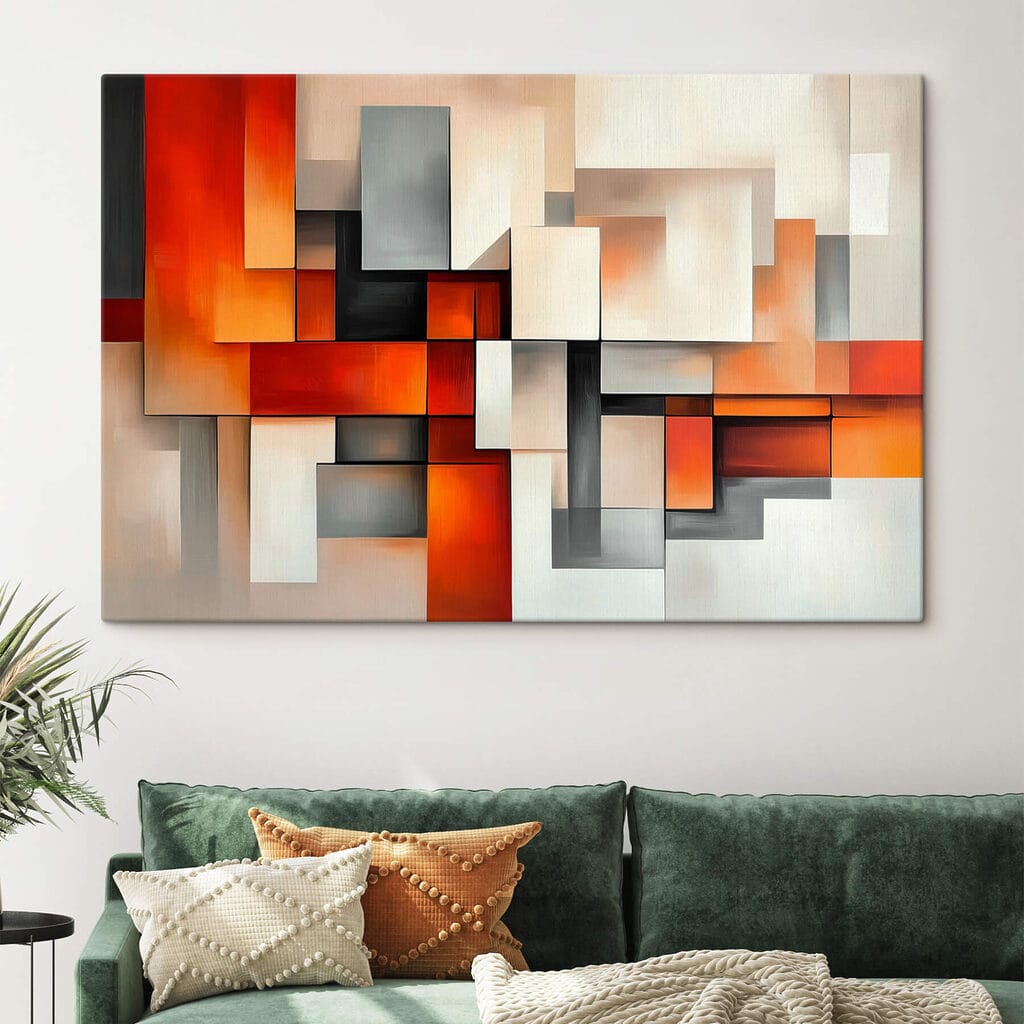 Blocs orange sur crème — intérieur 1