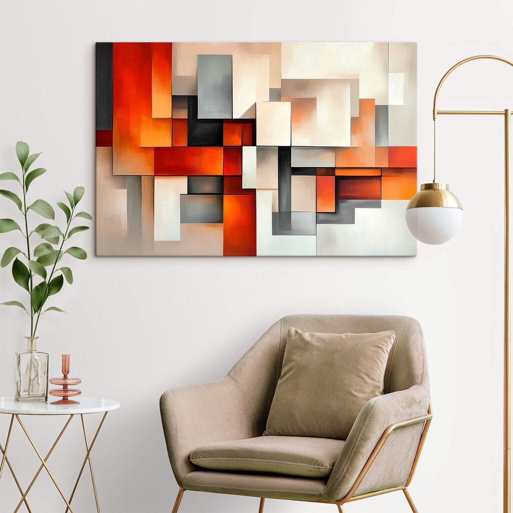 Blocs orange sur crème — intérieur 2
