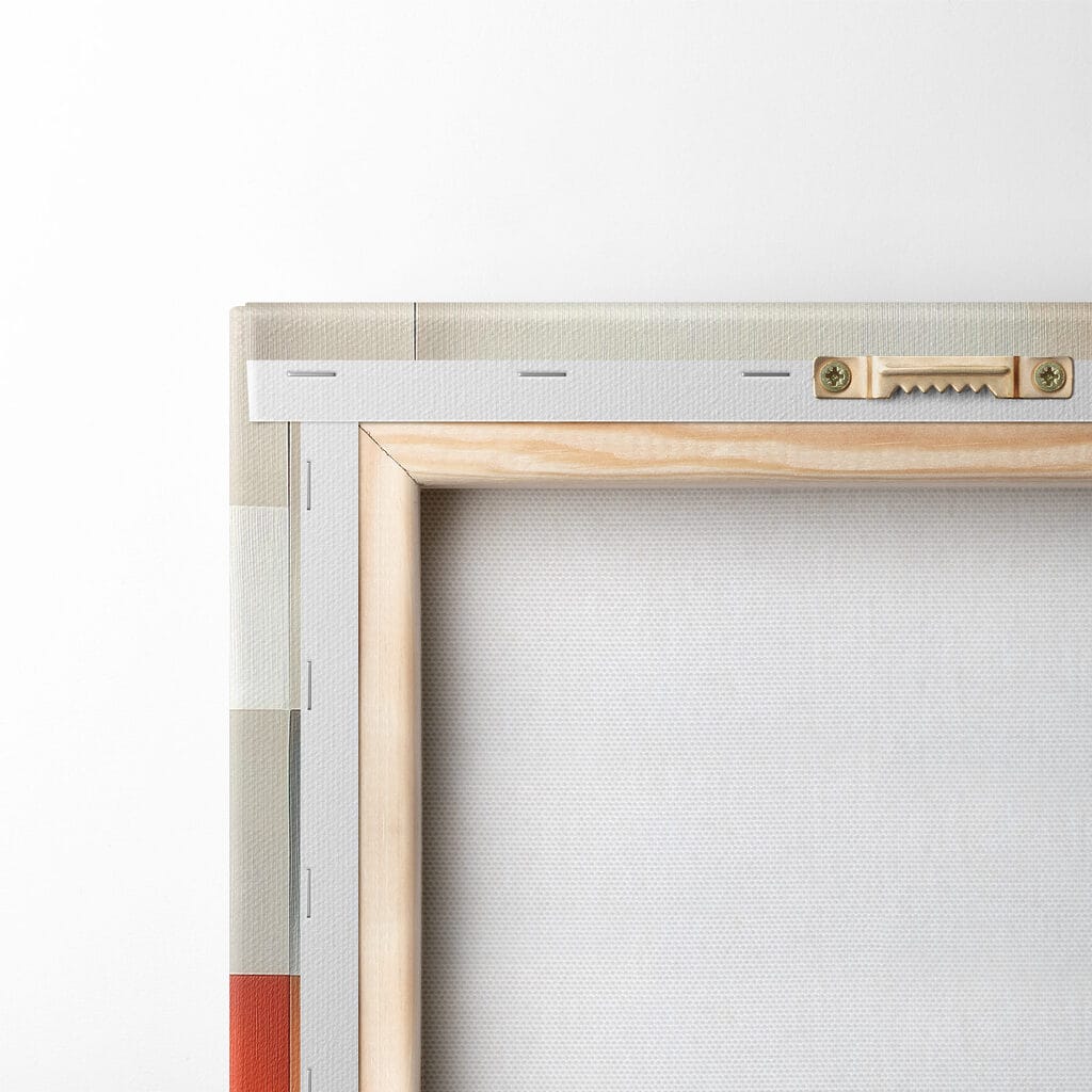 Blocs orange sur crème — dos