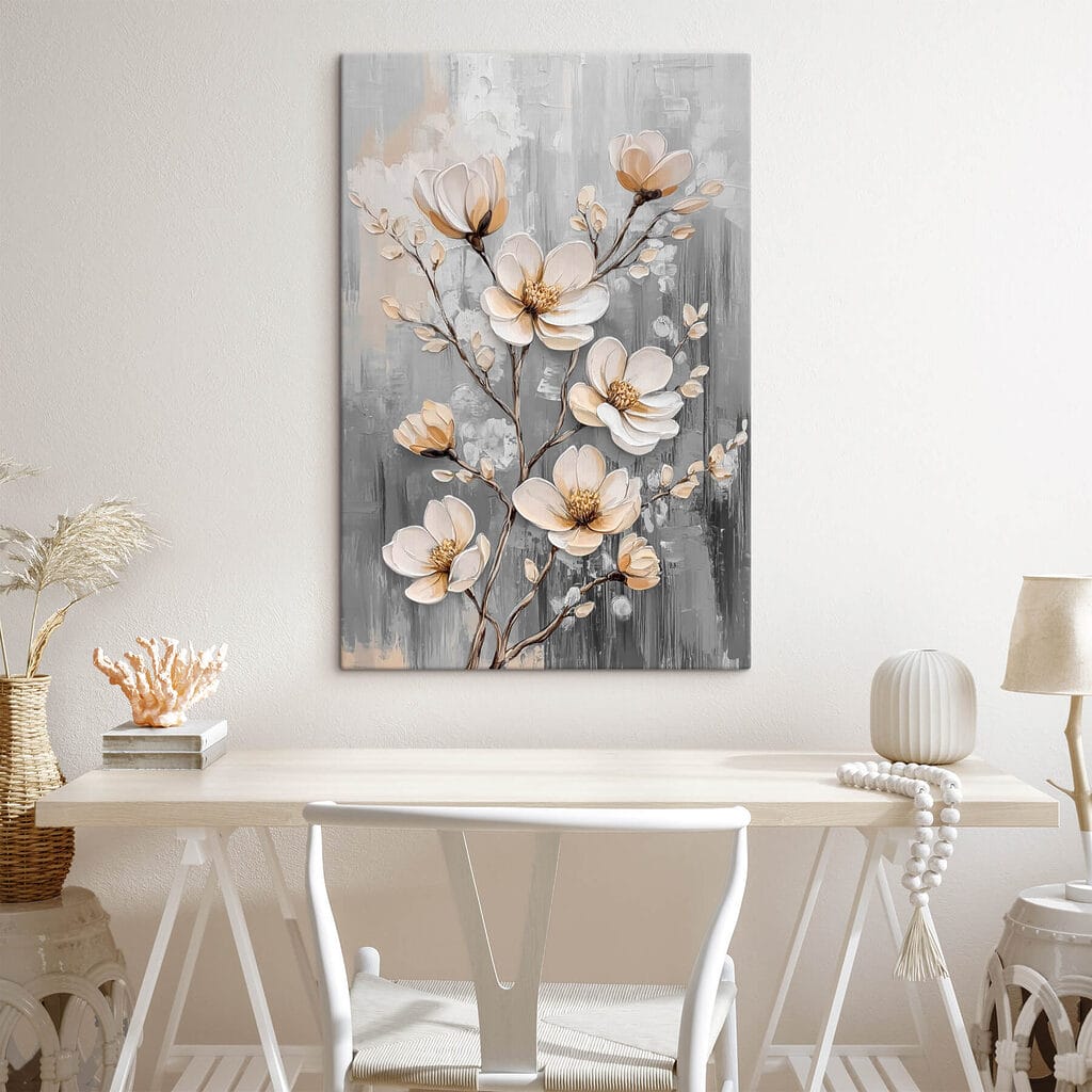 Rameaux blancs sur gris — intérieur 1