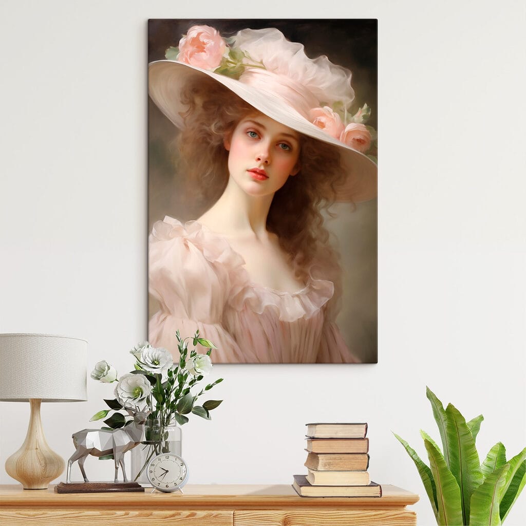 Femme au chapeau fleuri — intérieur 2