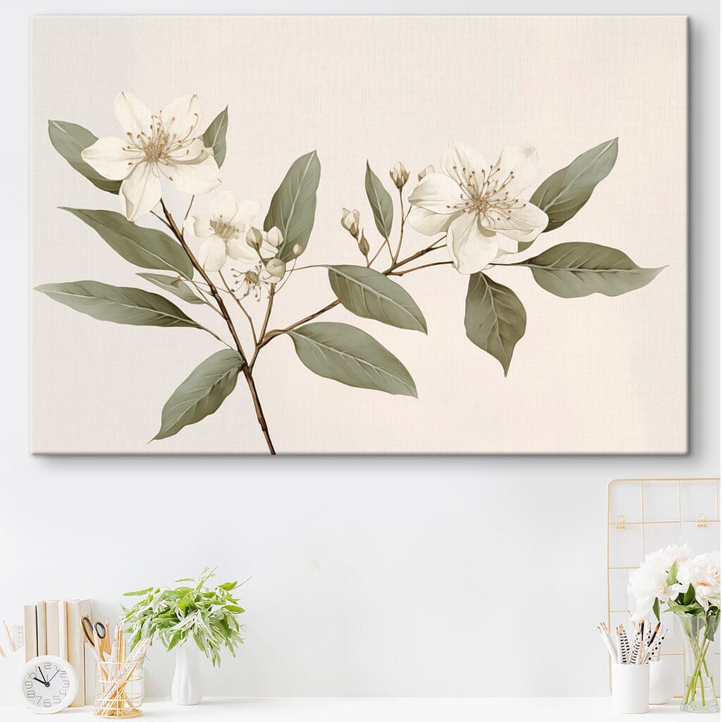 Floraison blanche et feuillage — intérieur 1