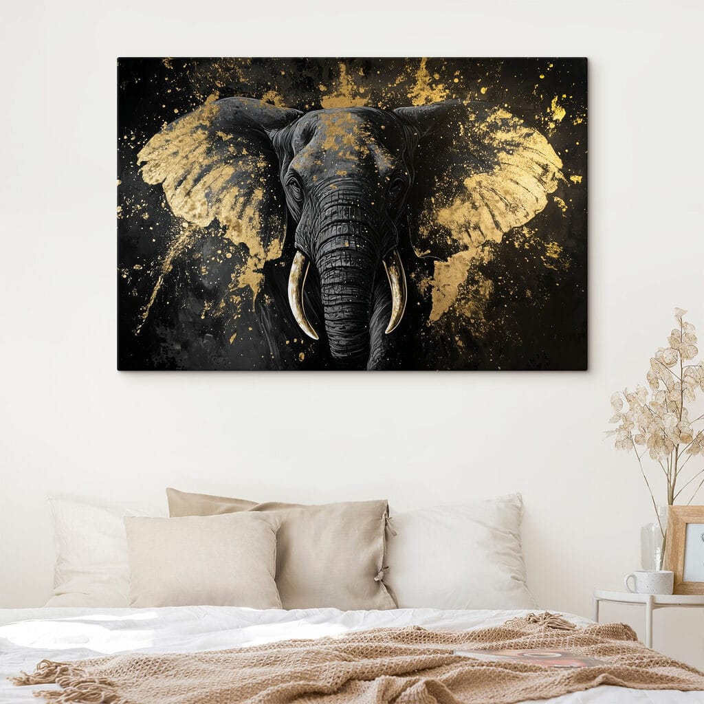Éléphant aux éclats dorés — intérieur 1
