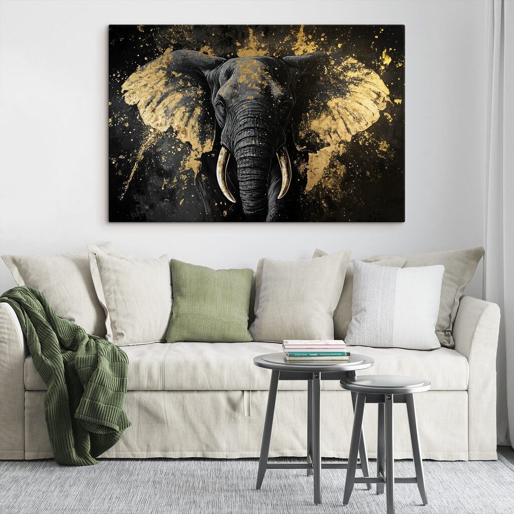 Éléphant aux éclats dorés — intérieur 2