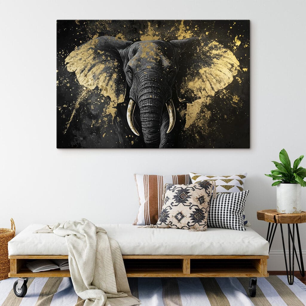 Éléphant aux éclats dorés — intérieur 3
