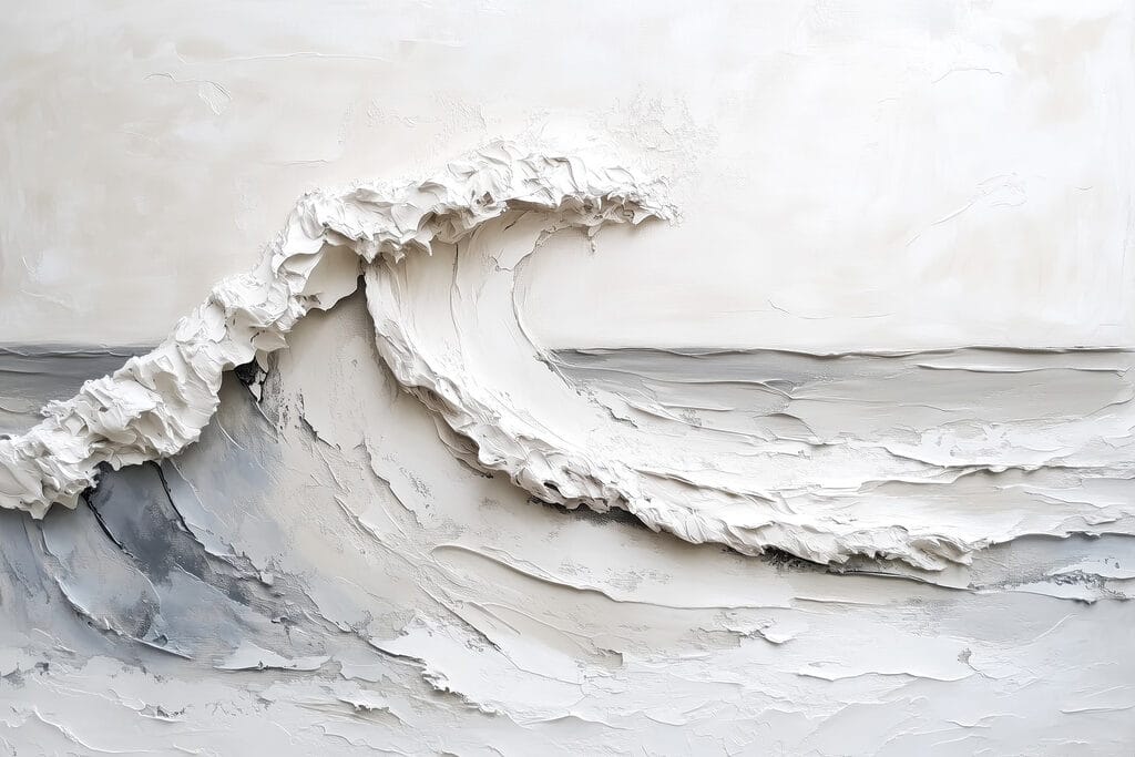 Vague blanche sur gris — motif complet