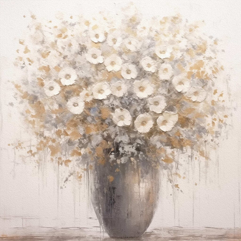 Petites fleurs en gris — motif complet