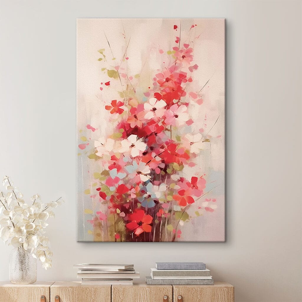 Fleurs roses par touches — intérieur 1
