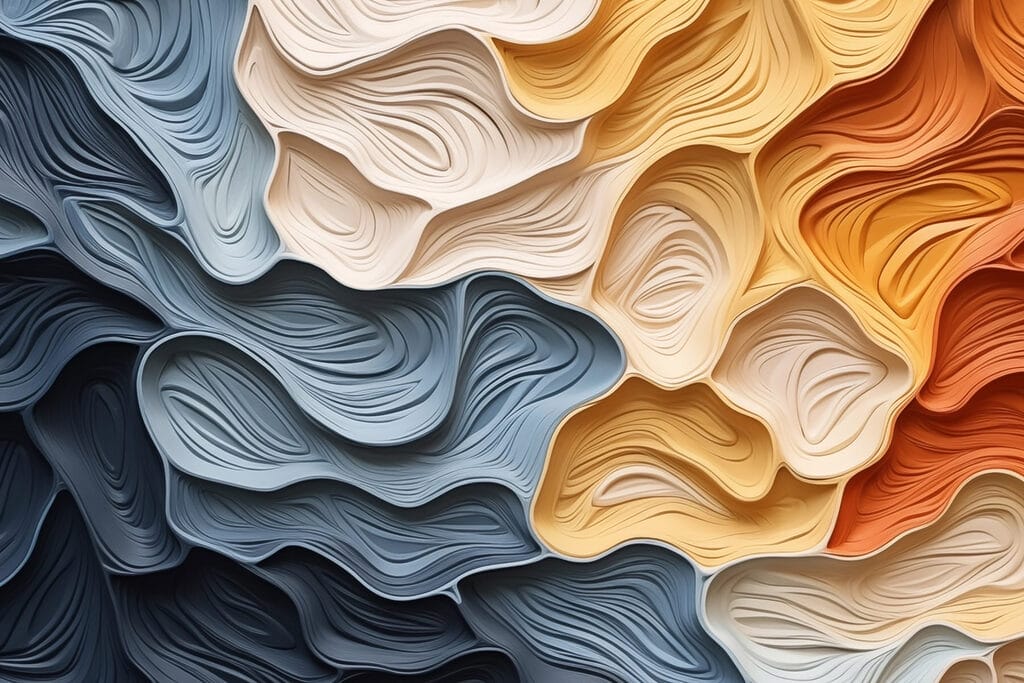 Plis bleus et orange — motif complet
