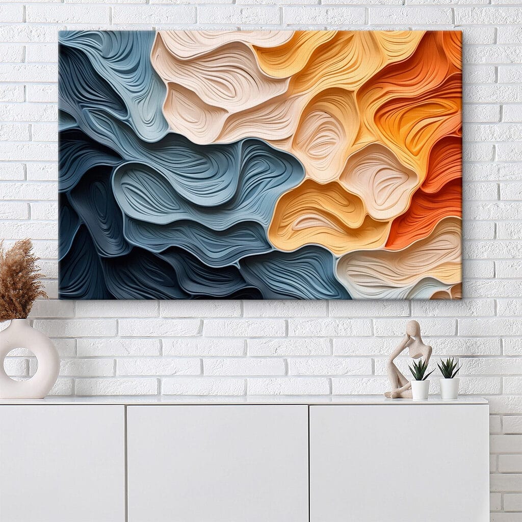 Plis bleus et orange — intérieur 2