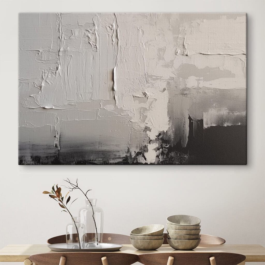 Aplats crème sur gris dans un intérieur