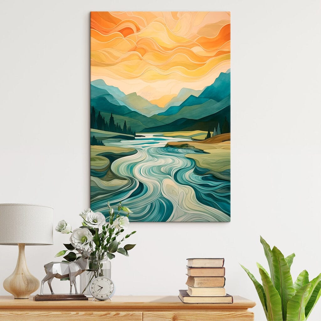 Rivière au ciel orange — intérieur 1