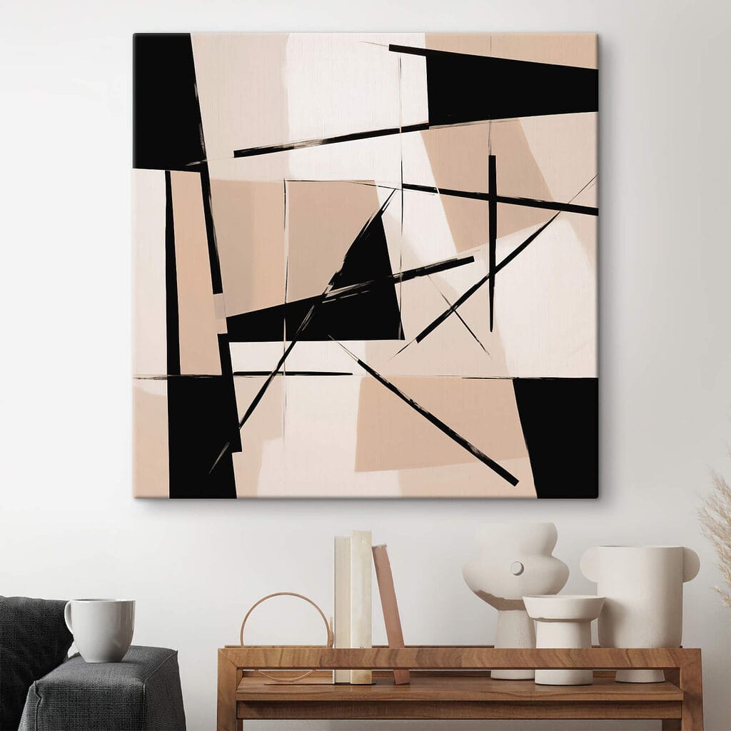 Lignes noires sur beige — intérieur 2