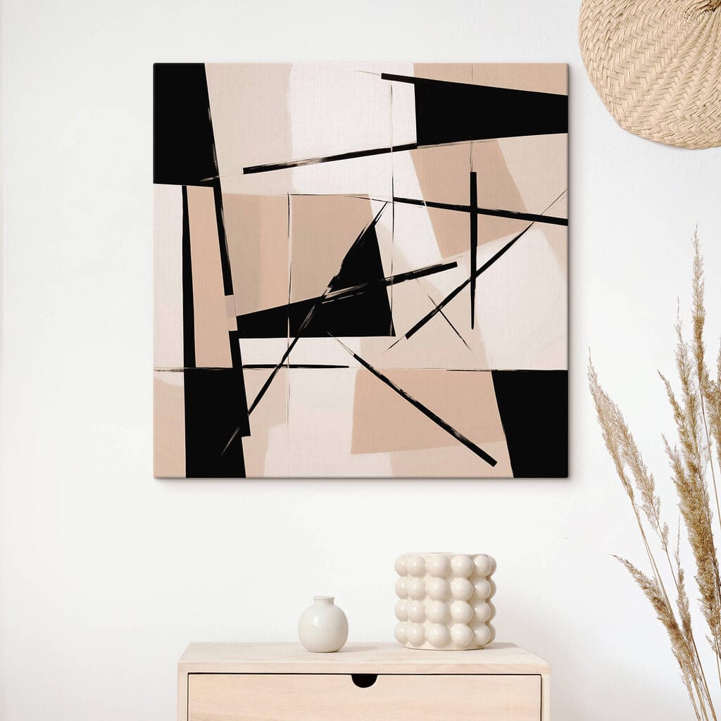 Lignes noires sur beige — intérieur 1