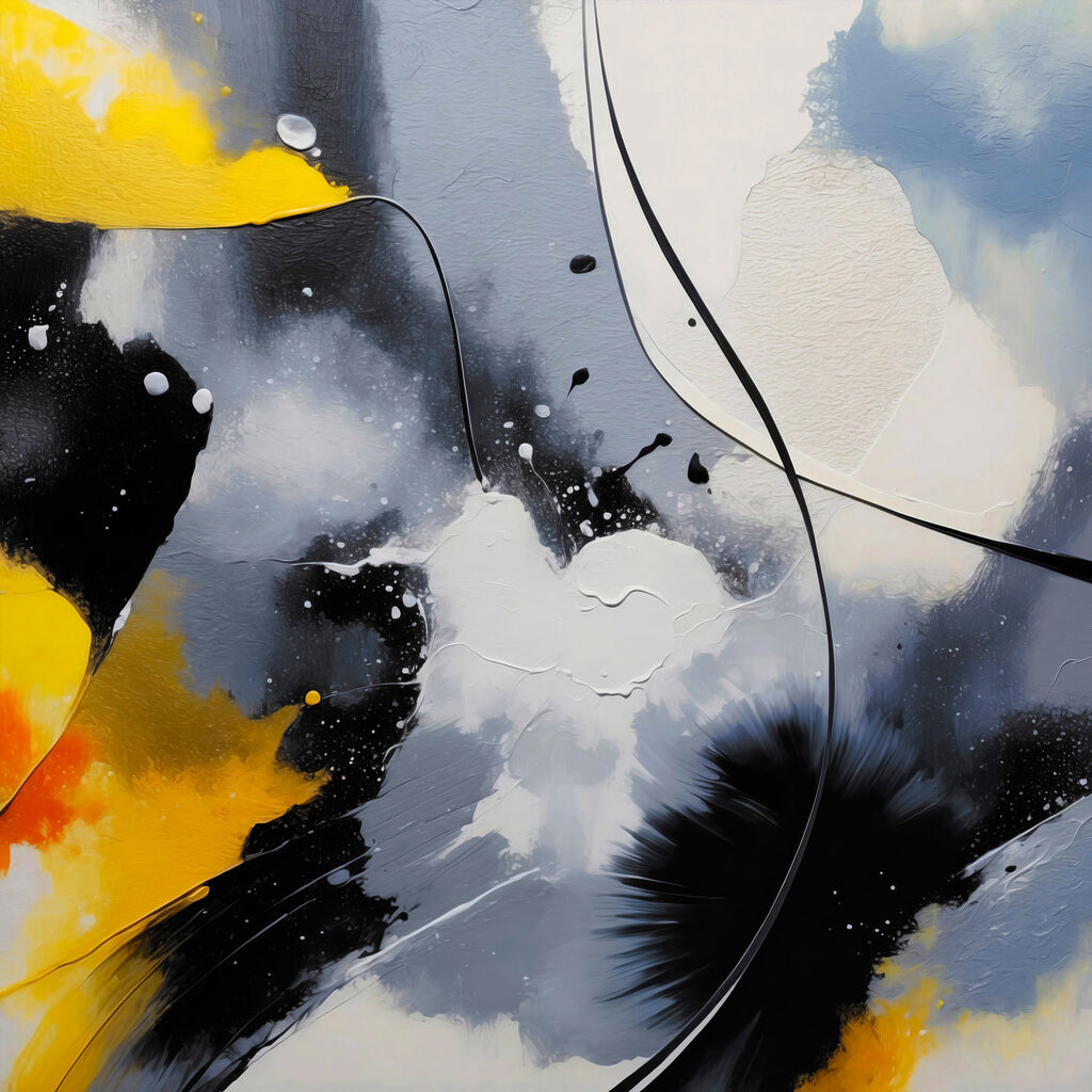 Jaune et encre noire — motif complet