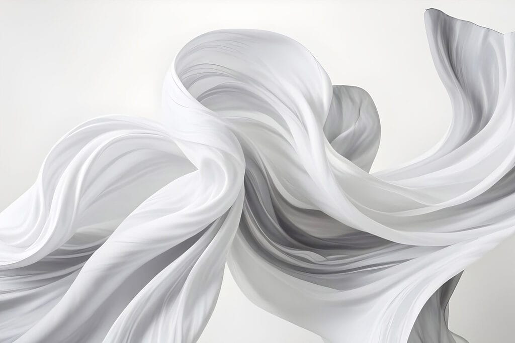 Rubans blancs en mouvement — motif complet