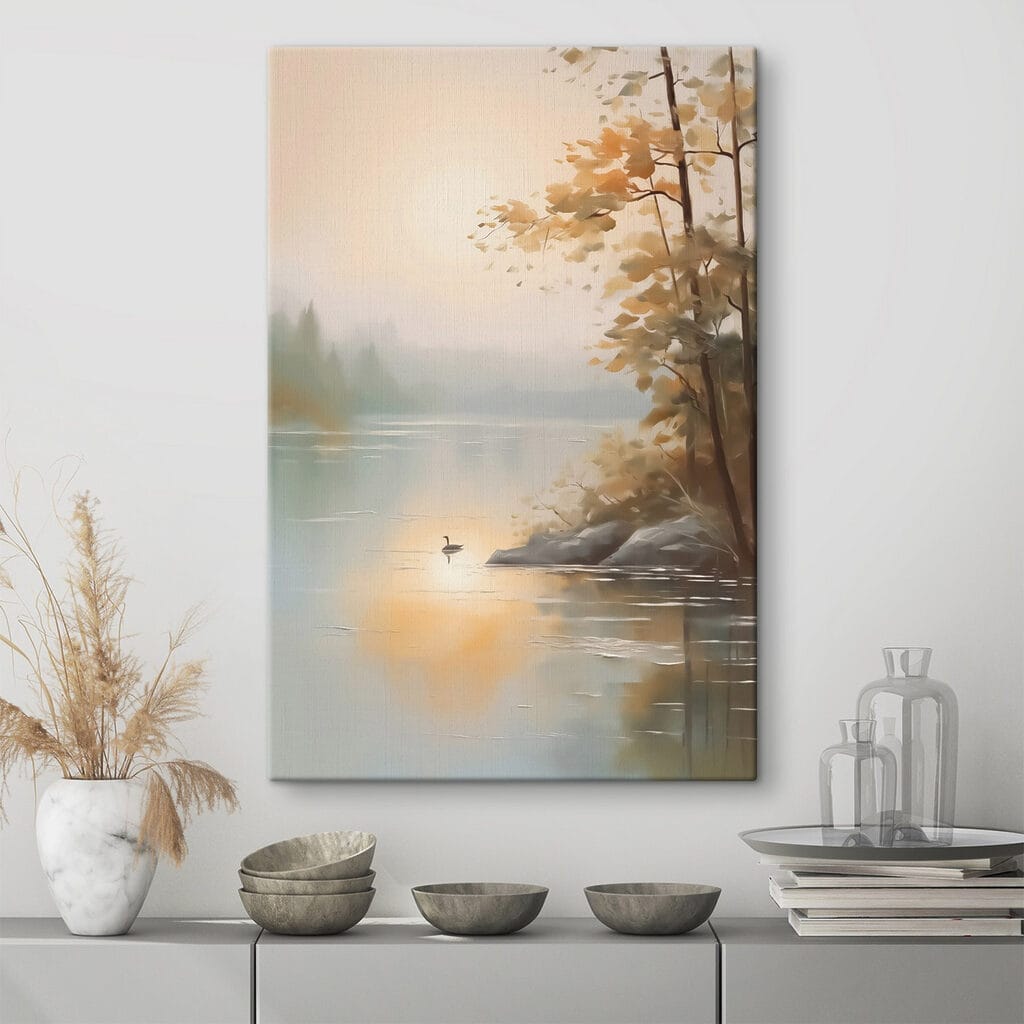 Oiseau d’eau en automne dans un intérieur