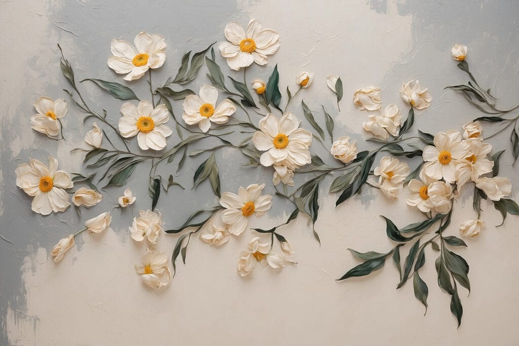 Rameau en fleurs blanches — motif complet